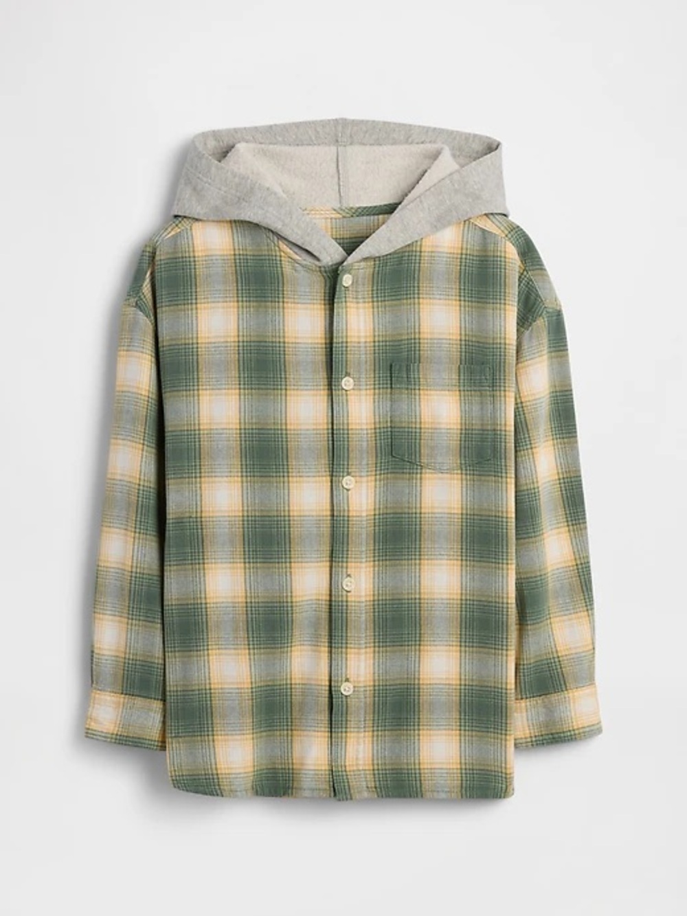 Baby GAP Kids Green Plaid Hooded Jacket